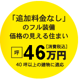 クレアール｜「追加料金なし」のフル装備価格の見える住まい坪38万円（税込）40坪以上の建物に適応